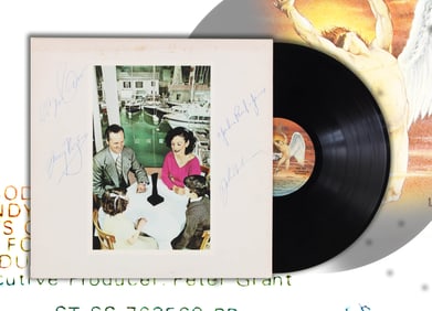 LED ZEPPELIN SIGNED VINYL RECORD OF "PRESENCE"