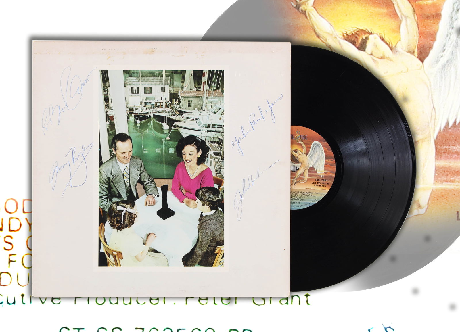 LED ZEPPELIN SIGNED VINYL RECORD OF "PRESENCE" (1 of 6)