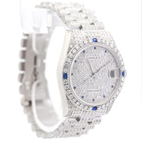 ROLEX DATEJUST LUXURY WATCH FULLY DIAMOND SET WITH SAPPHIRE CRYSTALS