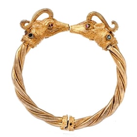 18K GOLD DOUBLE SHEEP HEAD BRACELET