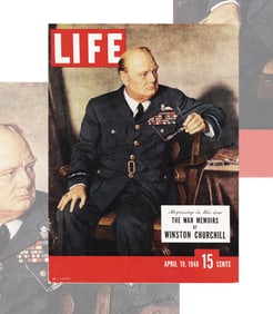 WINSTON CHURCHILL SIGNED IN THE APRIL 19, 1948 ISSUE OF "LIFE" MAGAZINE