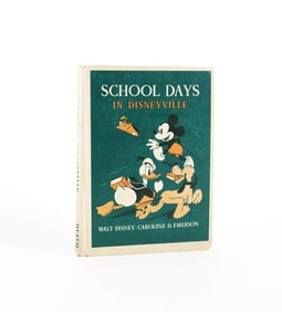 WALT DISNEY SIGNED "SCHOOL DAYS IN DISNEYVILLE" BOOK