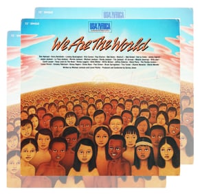 MICHAEL JACKSON SIGNED VINYL RECORD OF "WE ARE THE WORLD"