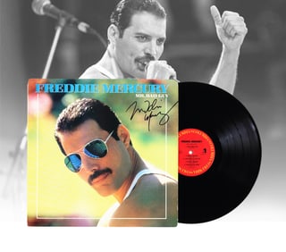 FREDDIE MERCURY SIGNED VINYL RECORD OF "MR. BAD GUY"