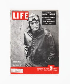 GREGORY PECK SIGNED IN THE FEBRUARY 20, 1950 ISSUE OF "LIFE" MAGAZINE