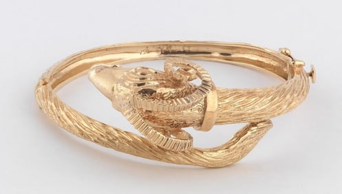 GOLD RAM'S HEAD BRACELET