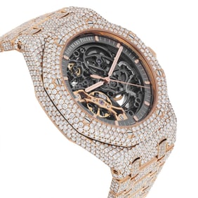 AUDEMARS PIGUET ROYAL OAK 15407OR.OO.1220OR.01 DOUBLE BALANCE WHEEL ICED OUT