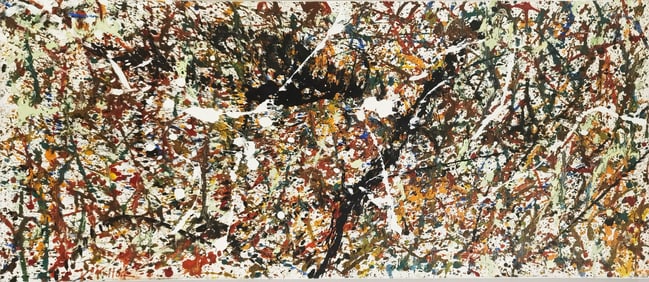 JACKSON POLLOCK(AMERICAN,1912-1956),OIL AND ACRYLIC ON CANVAS,1940S-1950S