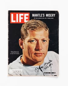 MICKEY MANTLE SIGNED AND INSCRIBED "536 HR'S" IN THE JULY 30, 1965 ISSUE OF "LIFE" MAGAZINE