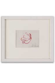 JOHN LENNON SIGNED DRAWING OF JOHN AND YOKO