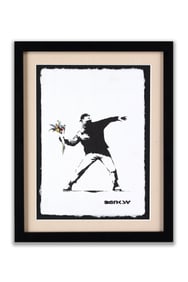 BANKSY, "LOVE IS IN THE AIR (FLOWER THROWER)"