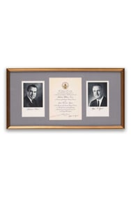 OFFICIAL INVITATION TO THE INAUGURATION CEREMONY SIGNED BY RICHARD NIXON & SPIRO AGNEW