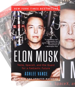 ELON MUSK SIGNED "ELON MUSK: TESLA, SPACEX, AND THE QUEST FOR A FANTASTIC FUTURE" BOOK