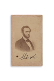 ABRAHAM LINCOLN SIGNED CDV CARD
