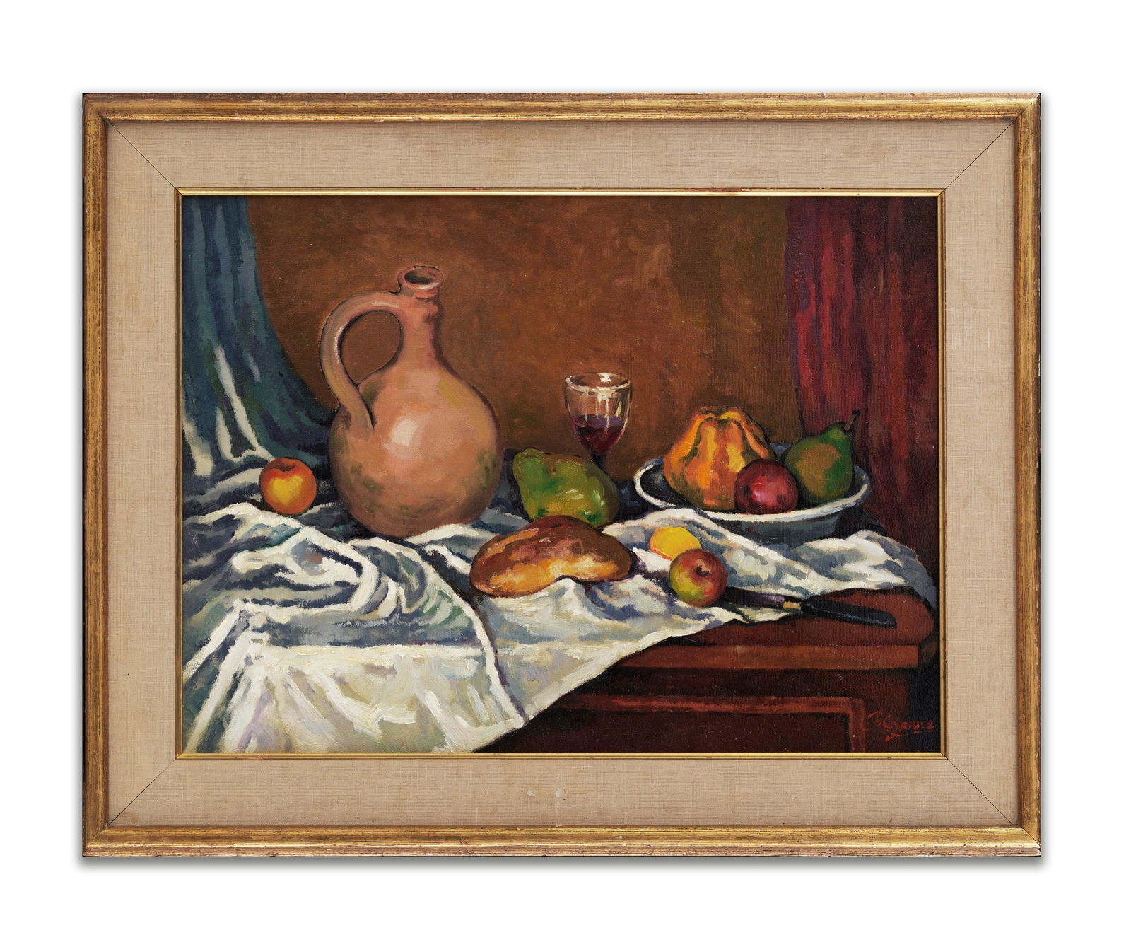PAUL CEZANNE (1839-1906), ATTRIBUTED TO, OIL ON CANVAS: PAUL CEZANNE (1839-1906), ATTRIBUTED TO, OIL ON CANVAS Dimensions: Image size18 x 24 1/4 inches. All measured values are approximate.Outer frame size24 1/4 x 30 1/4 inches.All measured values are appr