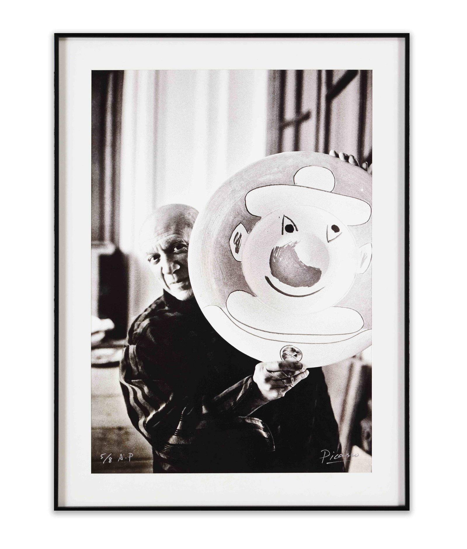 PABLO PICASSO WITH CERAMIC PLATE,ARCHIVAL PIGMENT PRINT (1 of 1)