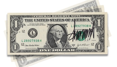 DONALD TRUMP - A HAND-SIGNED SERIES 2003 ONE DOLLAR FEDERAL RESERVE NOTE