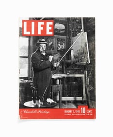 WINSTON S. CHURCHILL (1874-1965) - SIGNED "LIFE" MAGAZINE (JANUARY 1946)