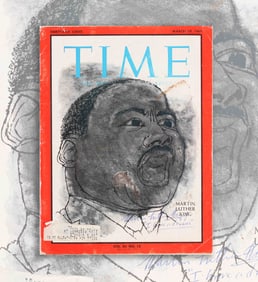 MARTIN LUTHER KING JR. (1929-1968) - INSCRIBED "I HAVE A DREAM" AND SIGNED "TIME" MAGAZINE (MARCH