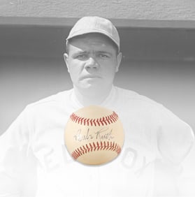 BABE RUTH (1895-1948) - SINGLE SIGNED "SWEET SPOT" OFFICIAL AMERICAN LEAGUE BASEBALL