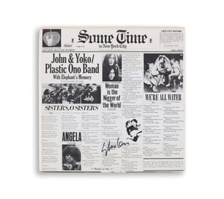 JOHN LENNON (1940-1980) & YOKO ONO (B. 1933) - SIGNED "SOME TIME IN NEW YORK CITY" ALBUM LYRIC LINER