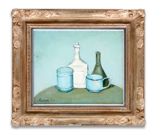 GIORGIO MORANDI(1890-1964),"NATURA MORTA", ATTRIBUTED TO ,OIL ON CANVAS