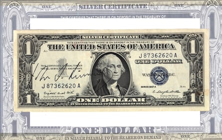 JOHN F. KENNEDY (1917-1963) - SIGNED $1 SILVER CERTIFICATE (SERIES 1957 A)