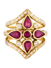 18K 1.86CTW RUBY & DIAMOND COCKTAIL RING