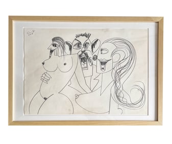 GEORGE CONDO ,UNTITLE, PENCIL ON PAPER