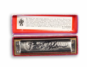 BOB DYLAN SIGNED MARINE BAND HARMONICA