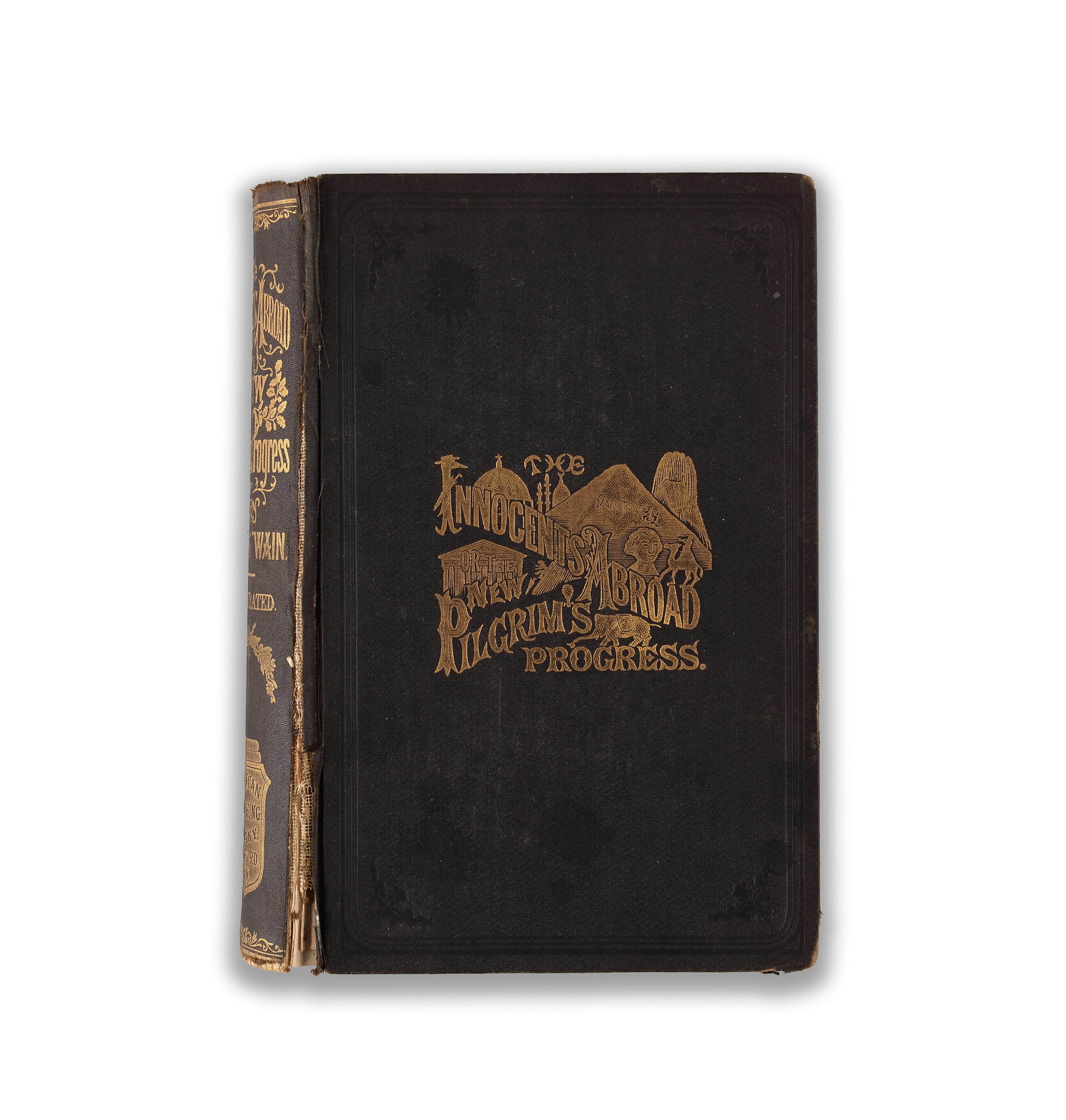 MARK TWAIN SIGNED "THE INNOCENTS ABROAD"BOOK: MARK TWAIN SIGNED "THE INNOCENTS ABROAD"BOOK Provenance and Authenticity: This item includes a certificate of authenticity. The autograph's bold, fluent presentation on the title page is consistent in