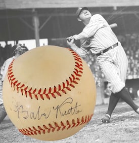 BABE RUTH - HAND-SIGNED OFFICIAL AMERICAN LEAGUE BASEBALL