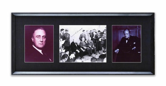 VERY RARE CHURCHILL & ROOSEVELT SIGNED PHOTO