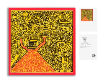 KEITH HARING (1958-1990), ATTRIBUTED TO, ACRYLIC ON CANVAS