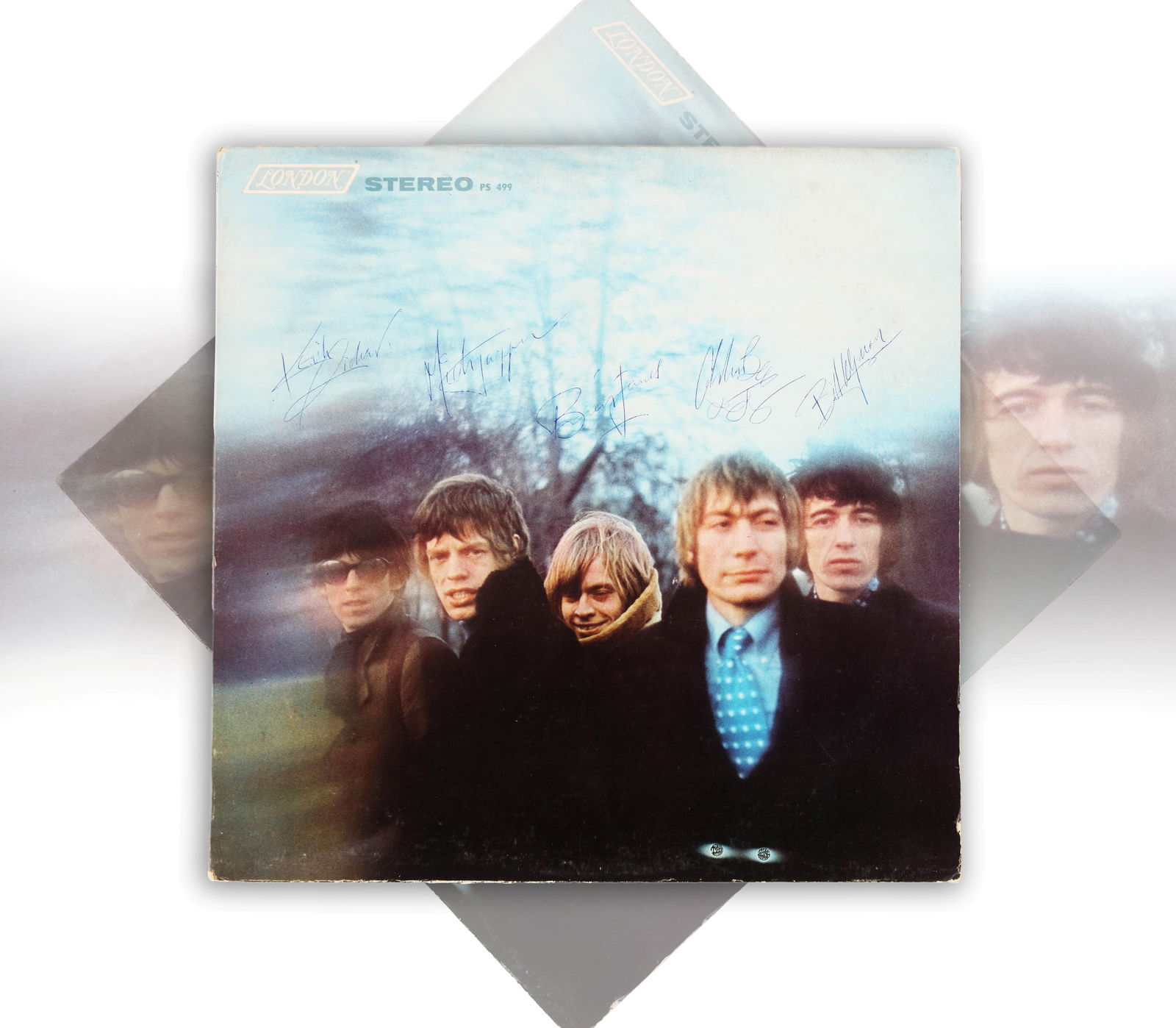 THE ROLLING STONES SIGNED VINYL RECORD OF "BETWEEN THE BUTTONS": THE ROLLING STONES SIGNED VINYL RECORD OF "BETWEEN THE BUTTONS" Dimensions: Vinyl records Size 12 1/4 x 12 1/4 in Provenance and Authenticity: This item includes a certificate of authenticity. Origina