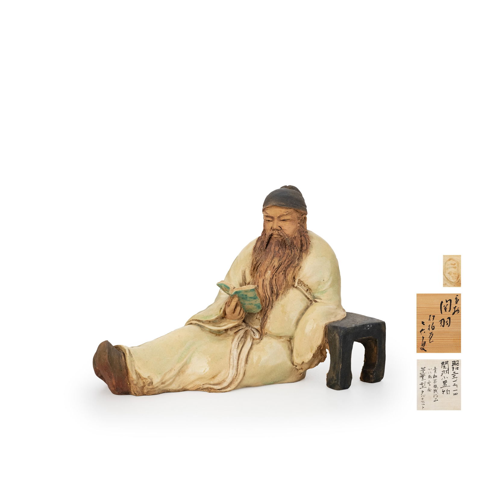 Sasaki Niroku’s Guan Yu Figurine: Sasaki Niroku [1857–1935] was a ceramic artist active from the Meiji period through the early Sh?wa period, born in Muramatsu Town, Shikokuch?? City, Ehime Prefecture, and the founder of Niroku ware