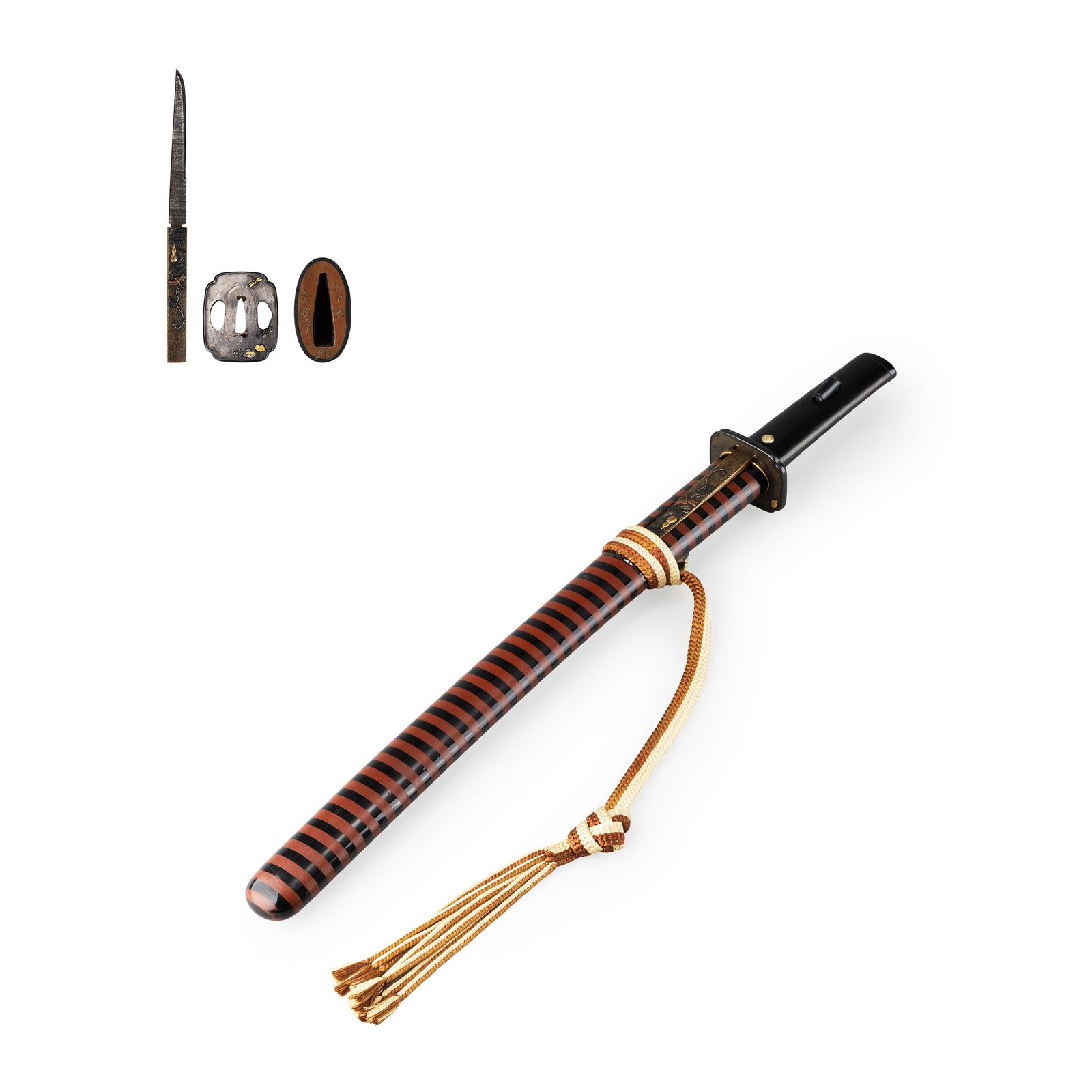 Tanto Mount with Gold & Silver Inlay Sword Fittings (1 of 12)