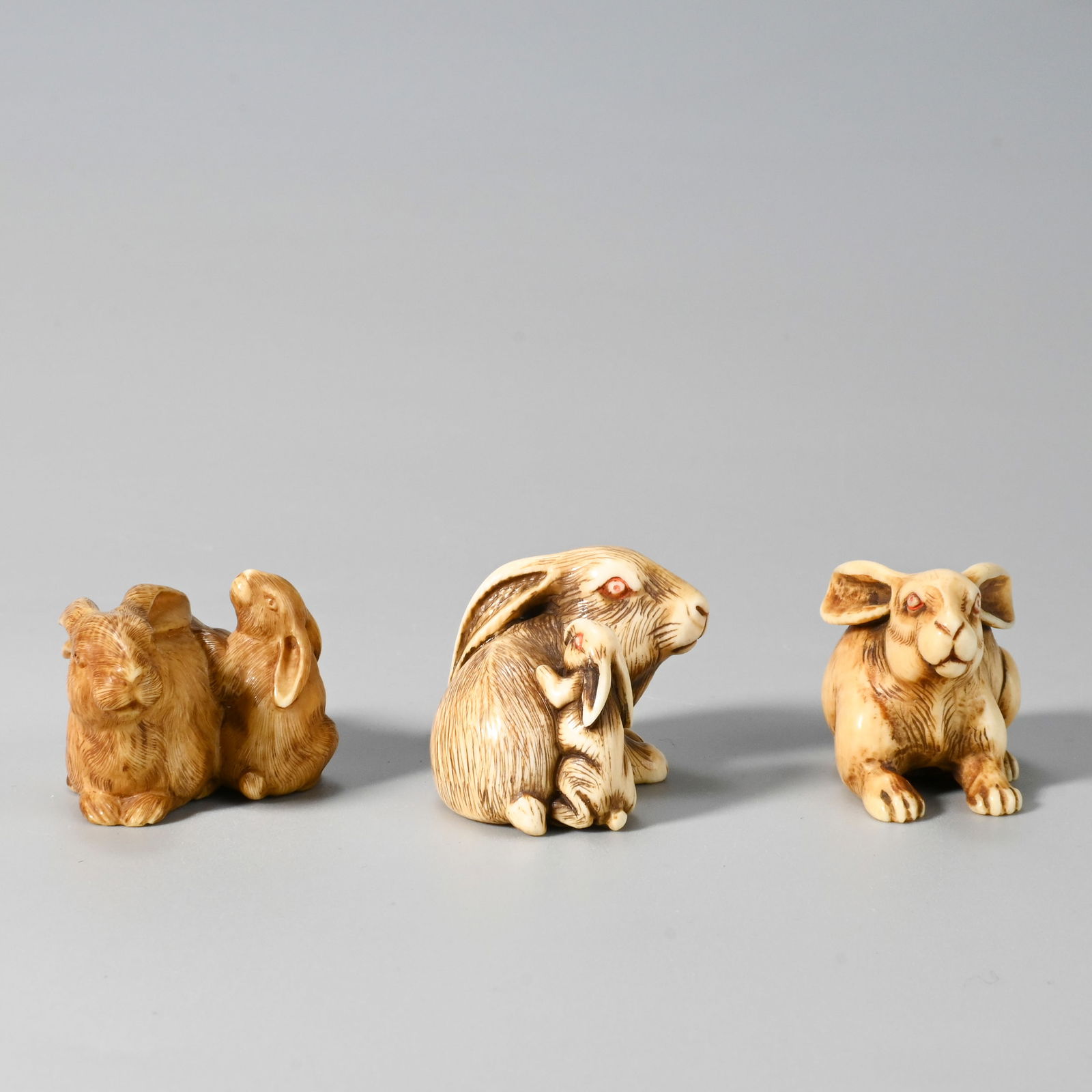 Three netsuke, two signed - 3
