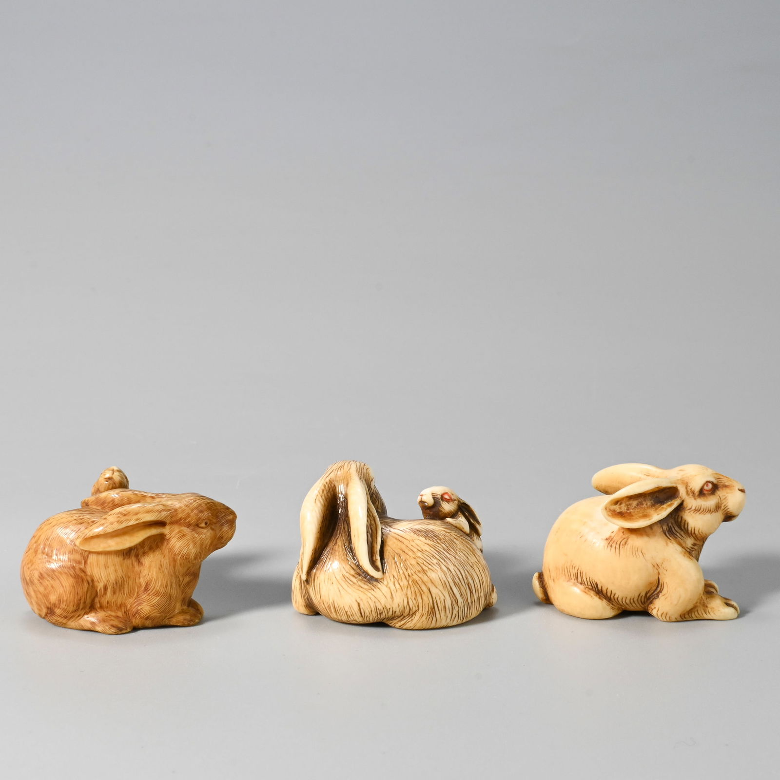 Three netsuke, two signed - 4
