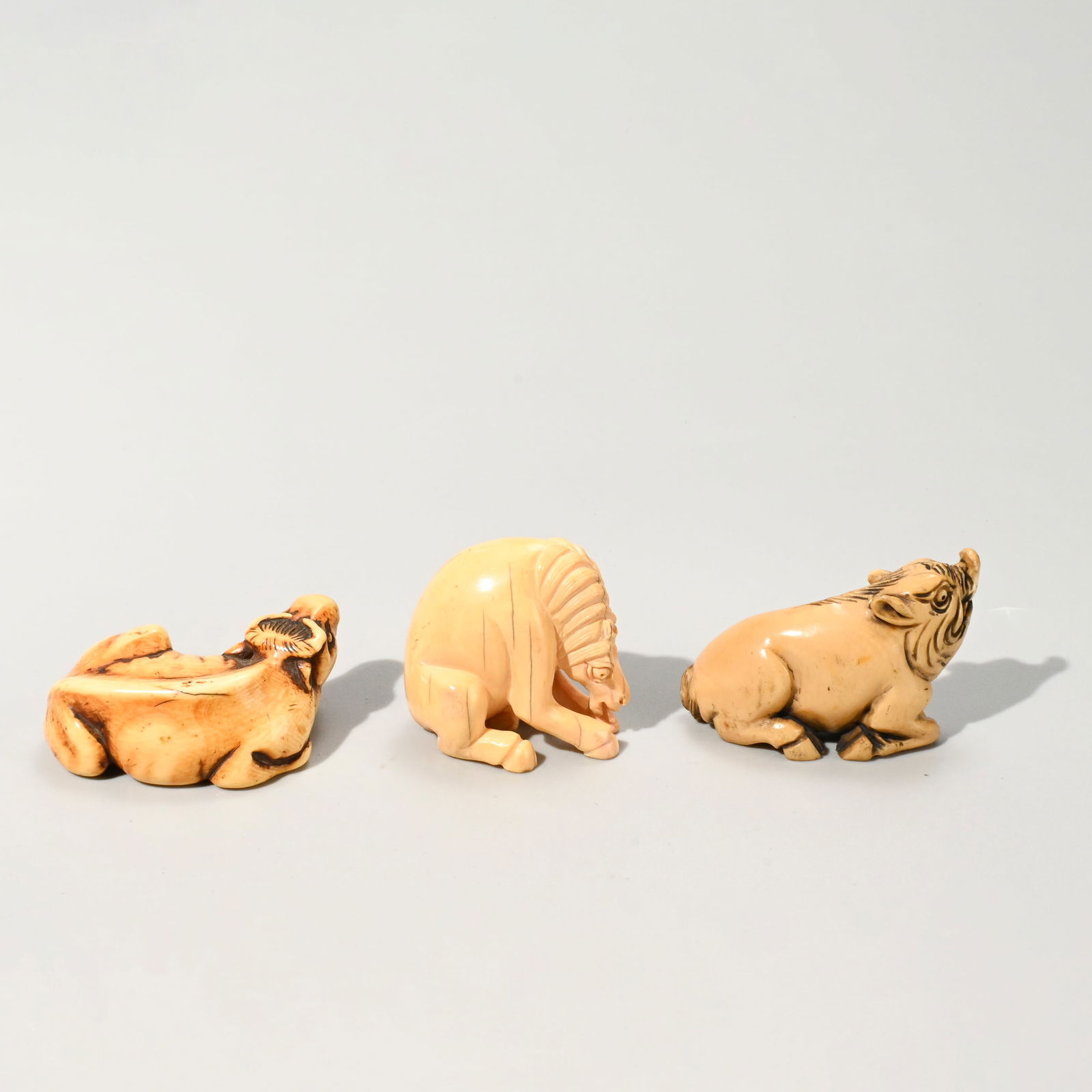 Seven netsuke, signed - 5