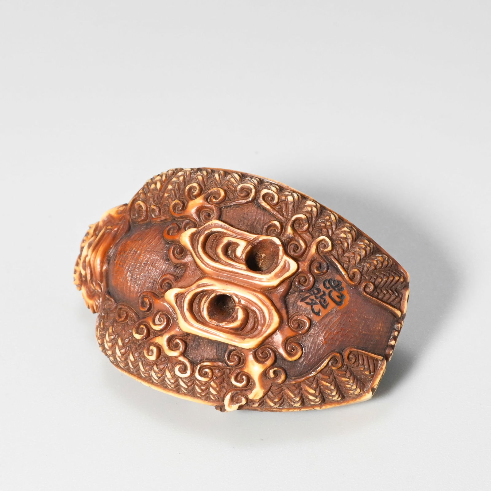 Three netsuke, signed - 9