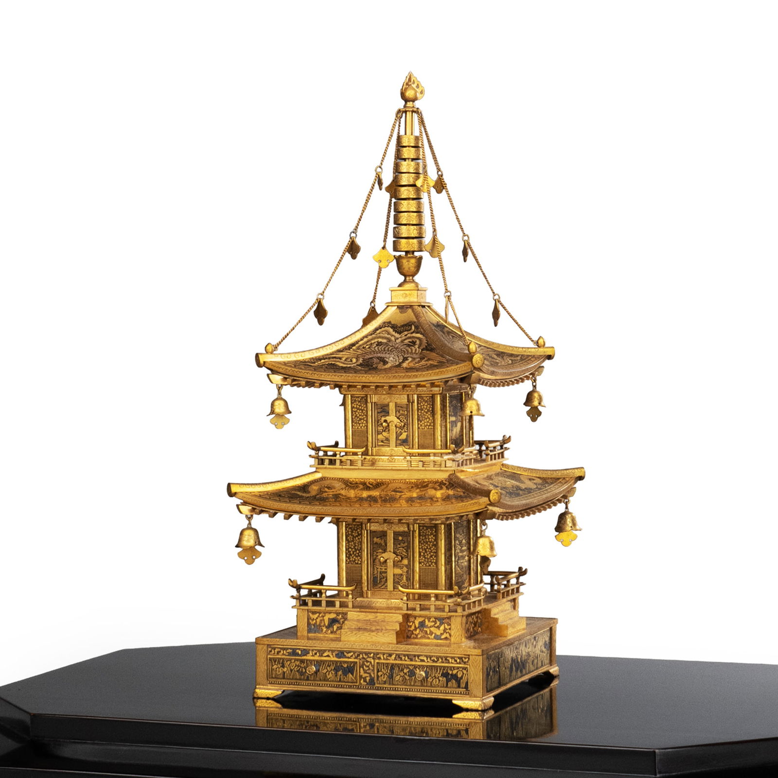 Gold Inlaid ‘Pagoda’ Ornament By Nakamura Sh?son (1 of 13)