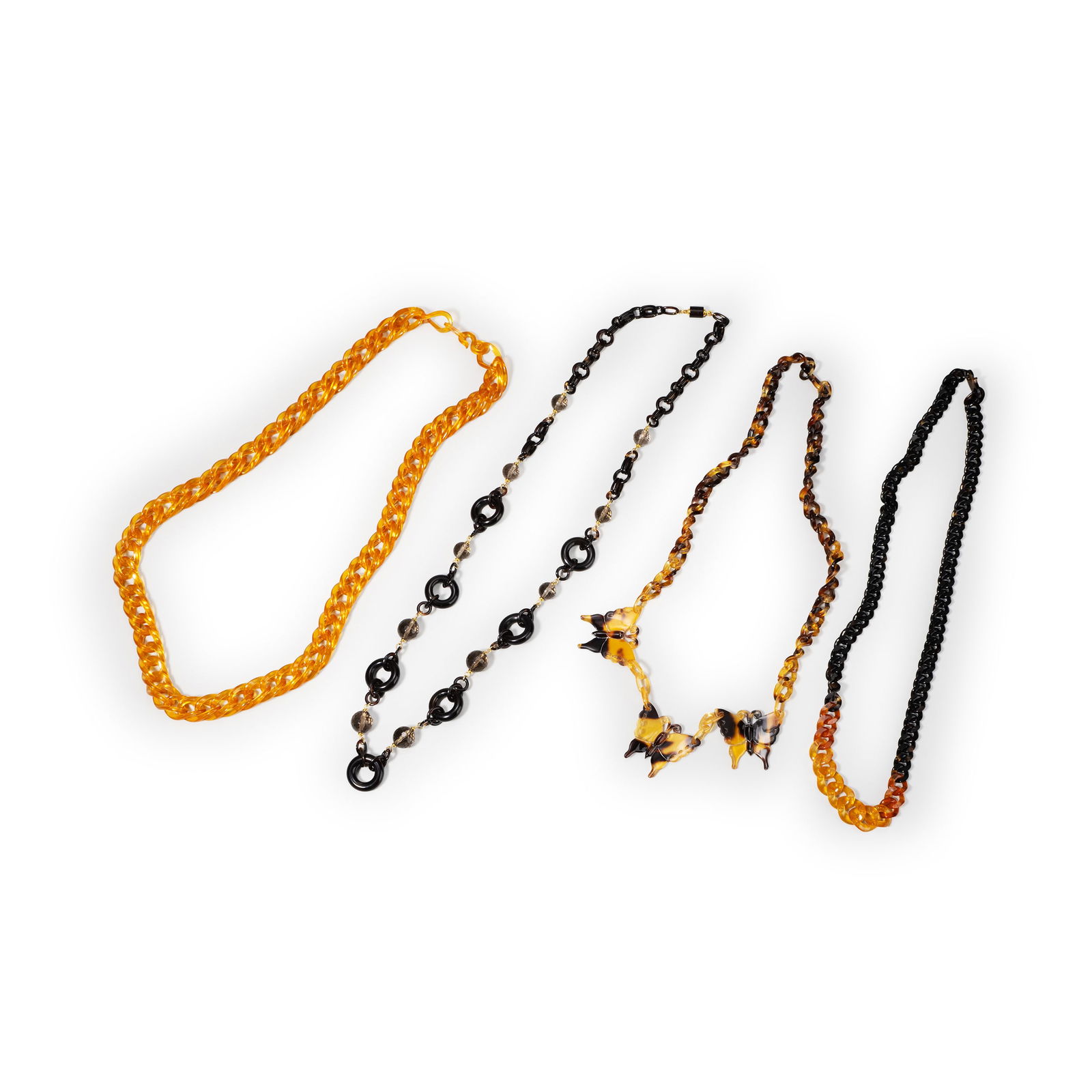 Four necklaces: Dimensions vary [Export outside of Japan is prohibited]