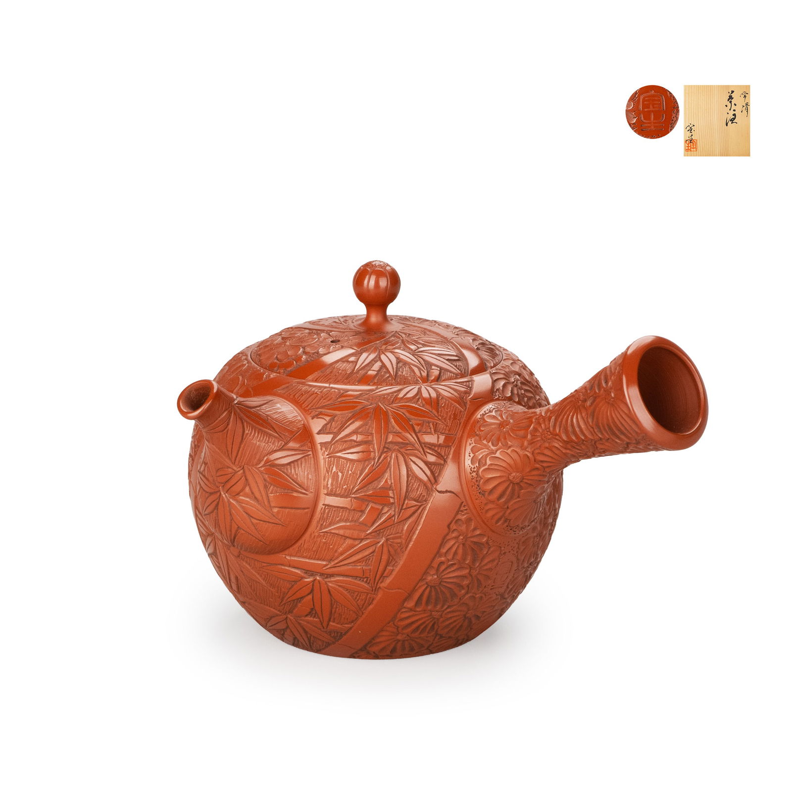Tokoname Ware Kyusu by Yamada Hosei: H?sei Yamada [1950–2016] was a Japanese ceramic artist from Tokoname City, Aichi Prefecture. Recognized as one of the leading masters of Tokoname ware, he was known for producing refined red-clay te
