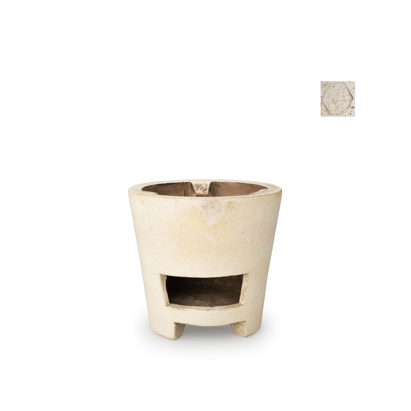 White clay brazier, by Kiyomizu Rokubei (1 of 10)