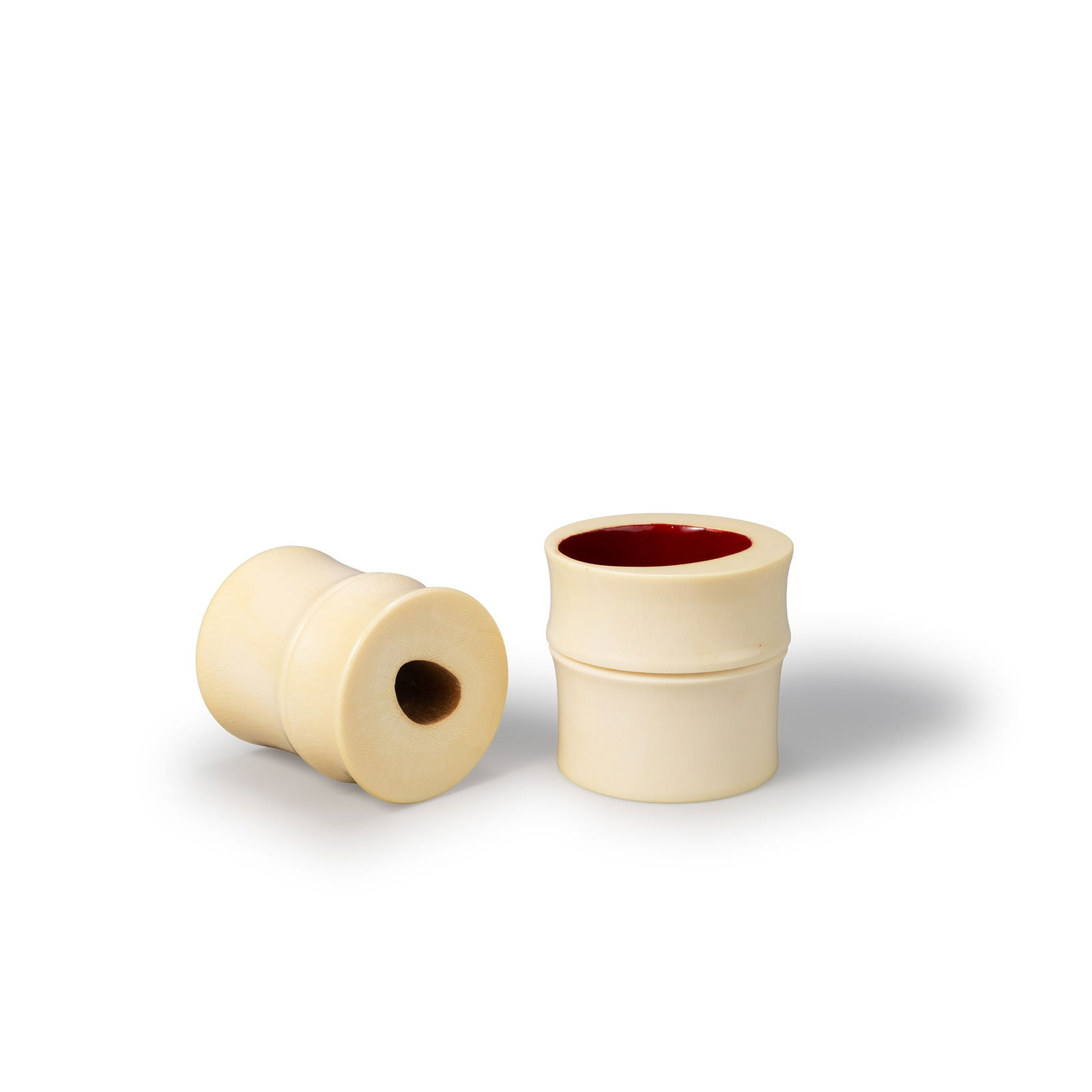 Pair of Bamboo-Joint Shifters: Height: 4.8cm [Export outside of Japan is prohibited]