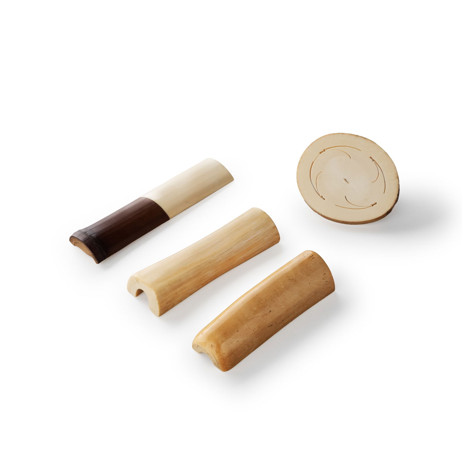 Three Tea Scoops & One Kyusu Stand: Dimensions vary [Export outside of Japan is pohibited]