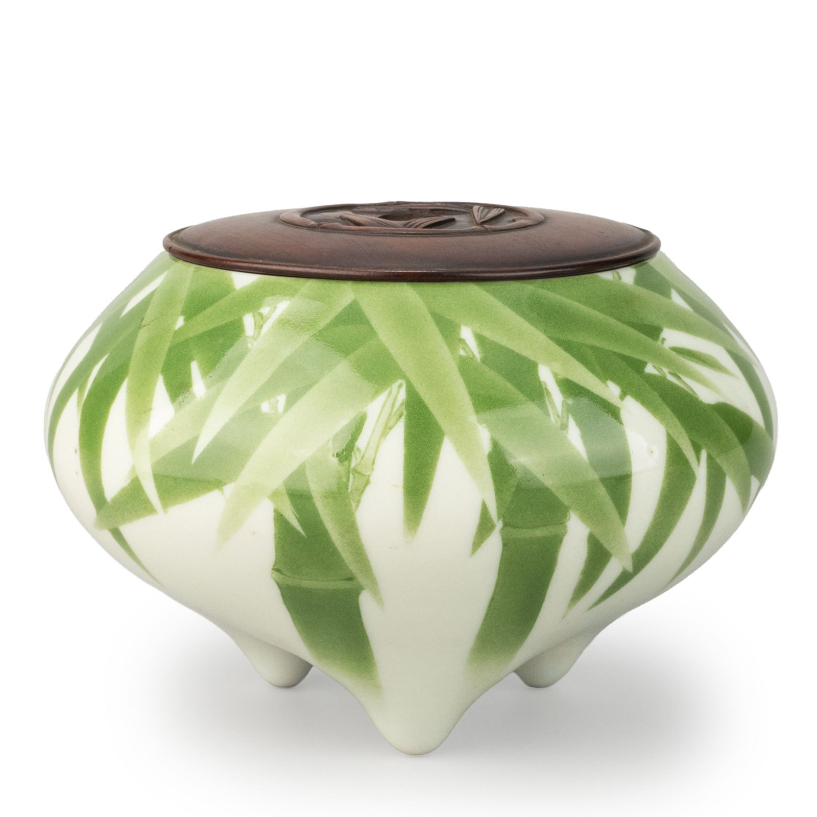 Incense Burner by Makuzu Kozan I: This elegant tripod incense burner was created by Makuzu Kozan I [1842-1916], one of the foremost ceramic masters of the Meiji period. Based in Kyoto, Kozan gained international recognition through ma