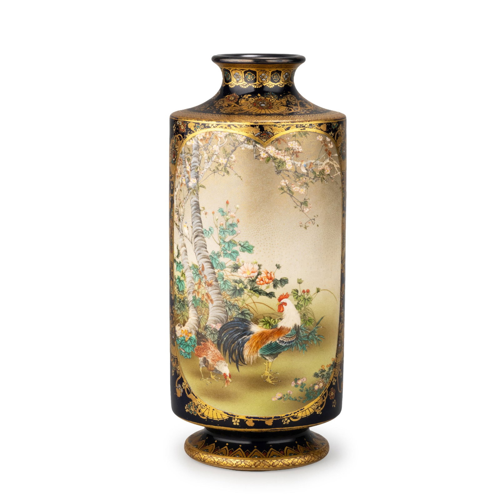 Gilt and Lapis-Glazed Vase by Kinkozan (1 of 10)
