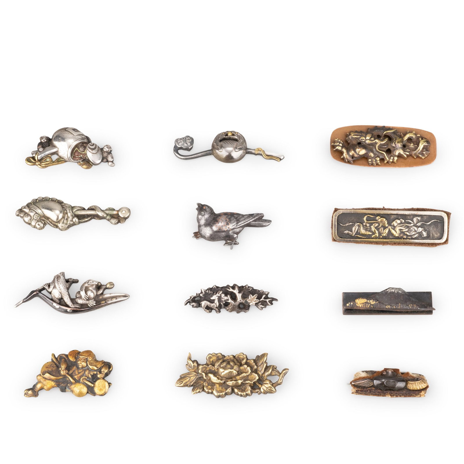 Set of Twelve Tobacco Pouch Fittings: Dimensions vary